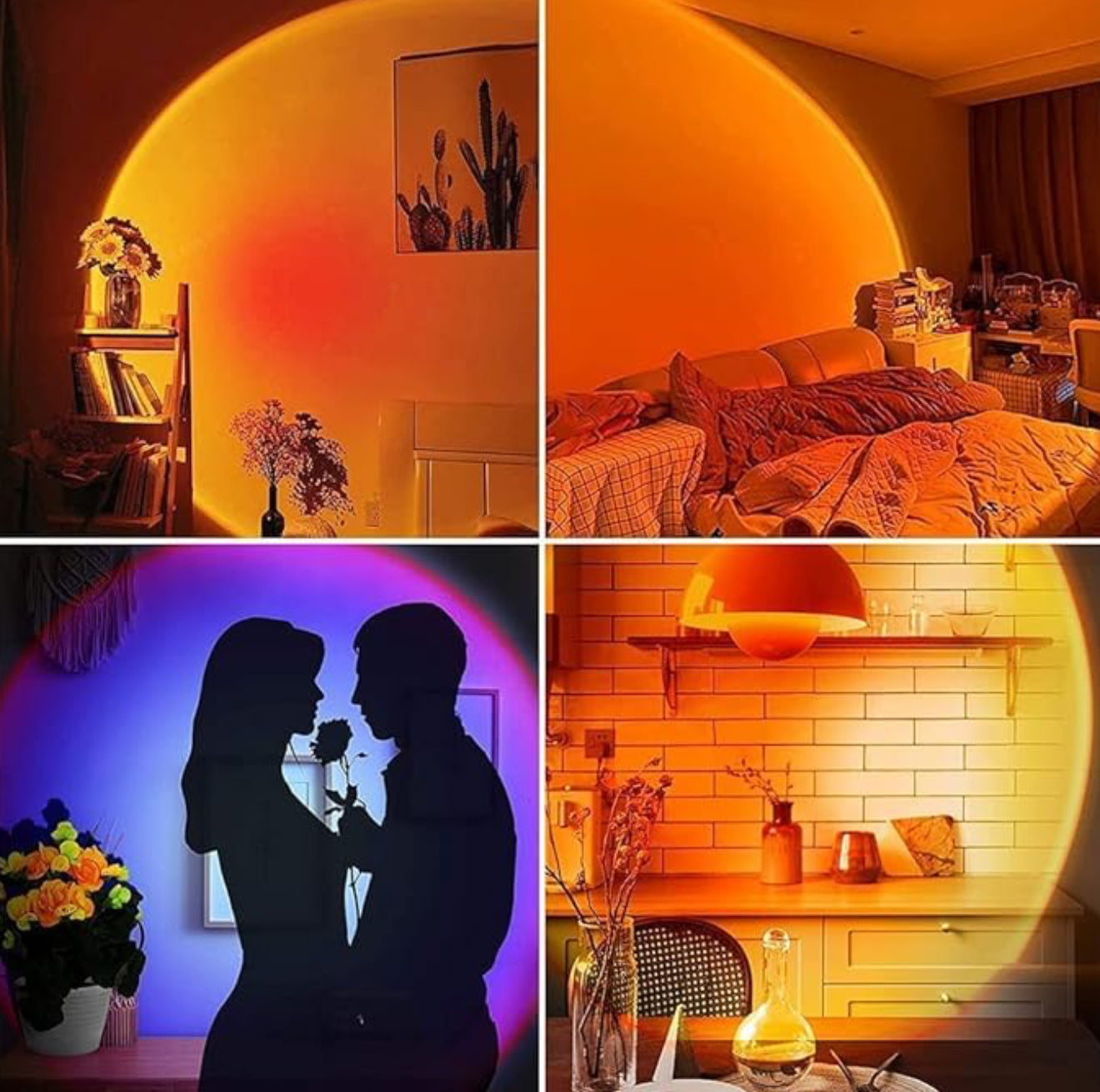 Lampe Coucher de Soleil, Sunset Lamp avec USB, Lumière Arc-en-Ciel Veilleuse LED Réglable en Hauteur (16 Couleurs)