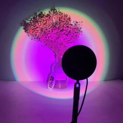 Lampe Coucher de Soleil, Sunset Lamp avec USB, Lumière Arc-en-Ciel Veilleuse LED Réglable en Hauteur (16 Couleurs)