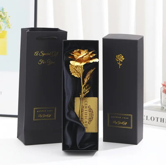 Coffret Cadeau de Rose en Feuille d'Or 🌹✨