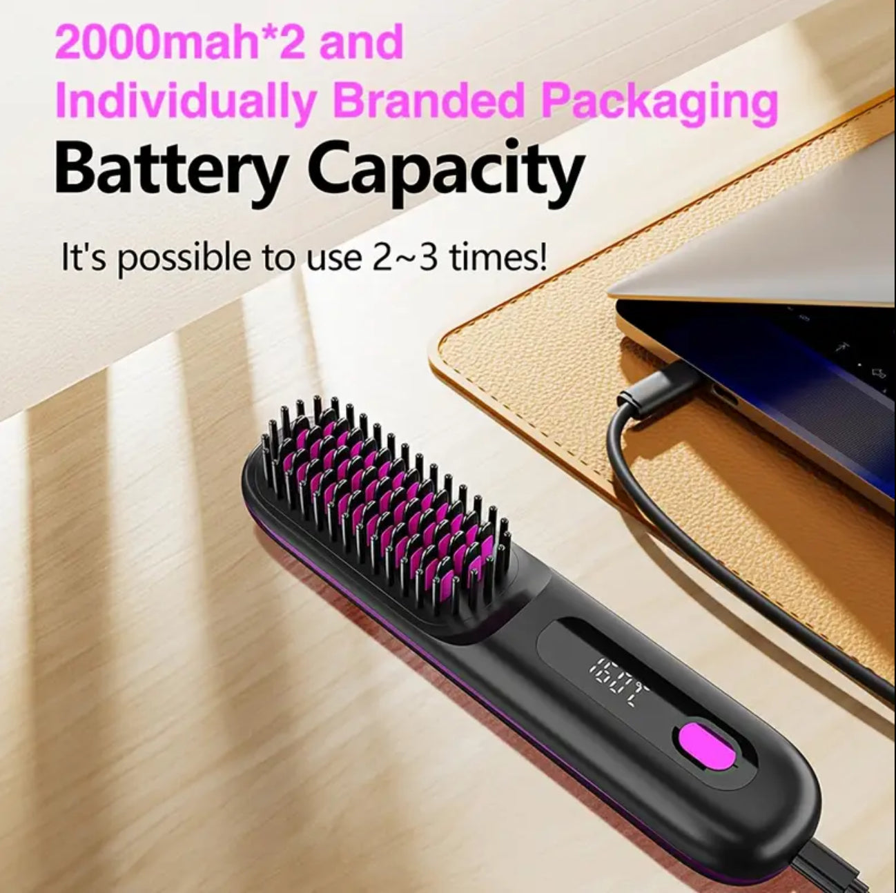 Brosse Lissante et Chauffante - Rechargeable