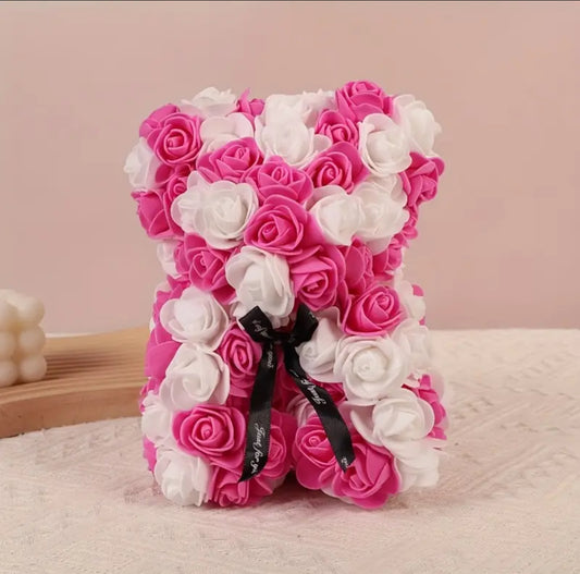 Ours à fleurs artificielles tendance pour décoration 🌹