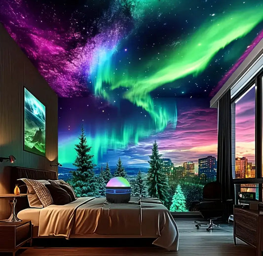 Ciel Étoilé Projection d'aurore boréale