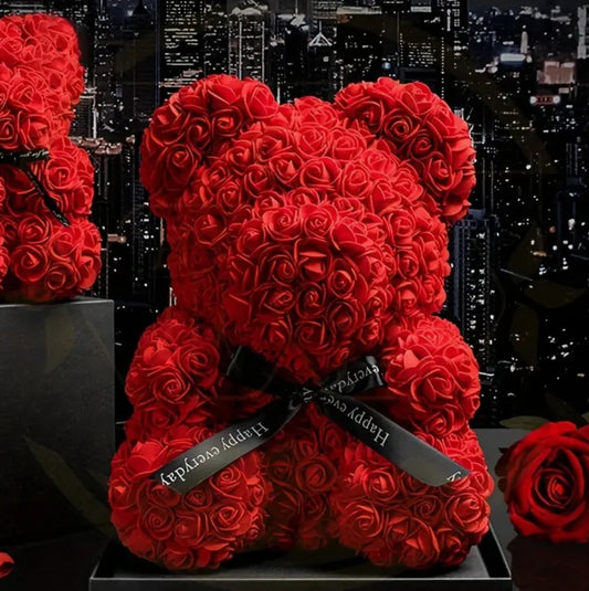 Ours à fleurs artificielles tendance pour décoration 🌹