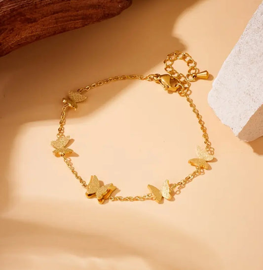 Bracelet papillon en acier inoxydable
