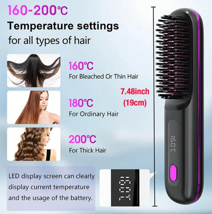 Brosse Lissante et Chauffante - Rechargeable
